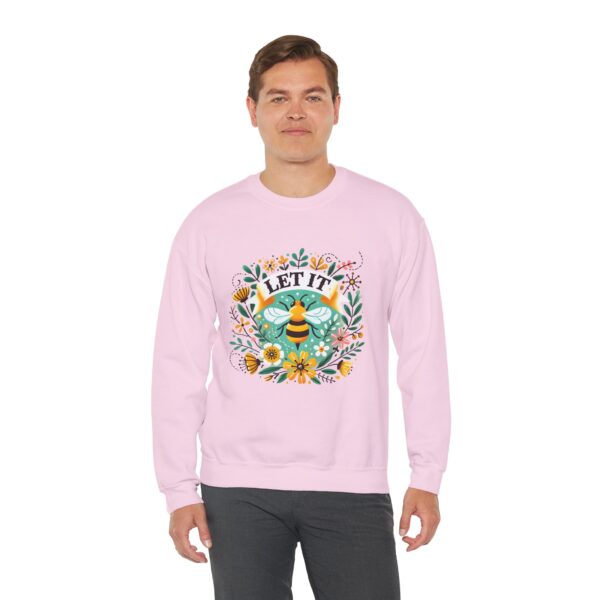 Let It Bee Floral Design - Nature-Inspired Bee and Flowers Art Unisex Heavy Blend™ Crewneck Sweatshirt