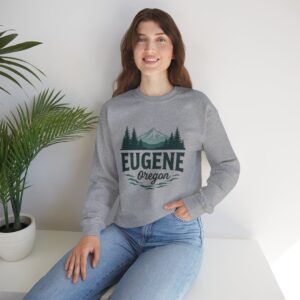 Eugene Oregon: College Town Vibes, Outdoor Adventure Nature Unisex Heavy Blend™ Crewneck Sweatshirt