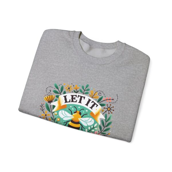 Let It Bee Floral Design - Nature-Inspired Bee and Flowers Art Unisex Heavy Blend™ Crewneck Sweatshirt