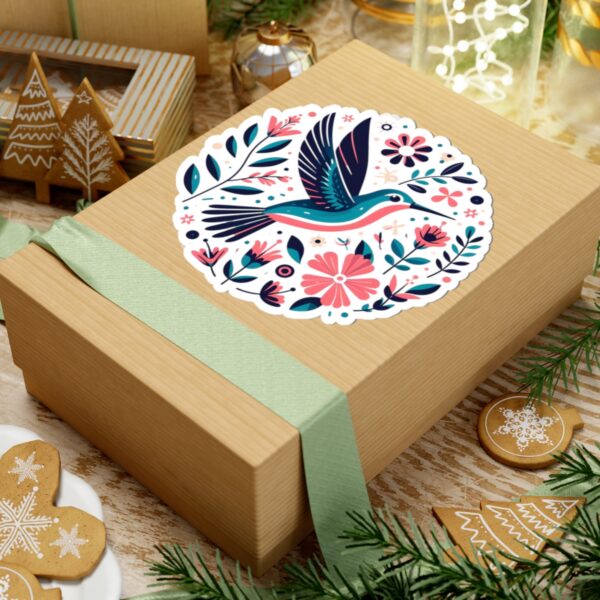 Vibrant Hummingbird Kiss-Cut Stickers | Floral Decor, Laptop Stickers, Nature Aesthetic, Cute Gifts, Scrapbooking