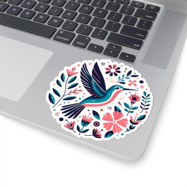 Vibrant Hummingbird Kiss-Cut Stickers | Floral Decor, Laptop Stickers, Nature Aesthetic, Cute Gifts, Scrapbooking