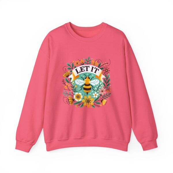 Let It Bee Floral Design - Nature-Inspired Bee and Flowers Art Unisex Heavy Blend™ Crewneck Sweatshirt