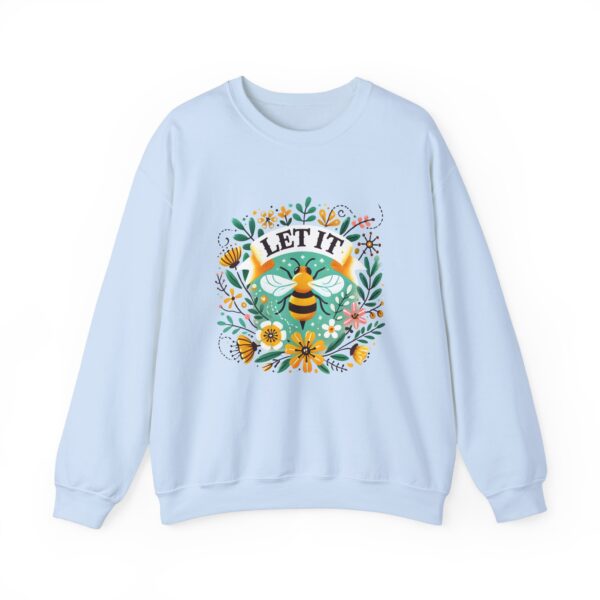 Let It Bee Floral Design - Nature-Inspired Bee and Flowers Art Unisex Heavy Blend™ Crewneck Sweatshirt