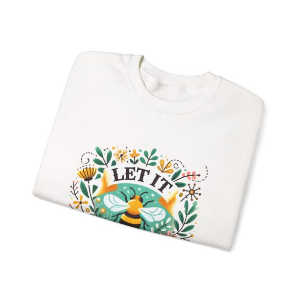 Let It Bee Floral Design - Nature-Inspired Bee and Flowers Art Unisex Heavy Blend™ Crewneck Sweatshirt