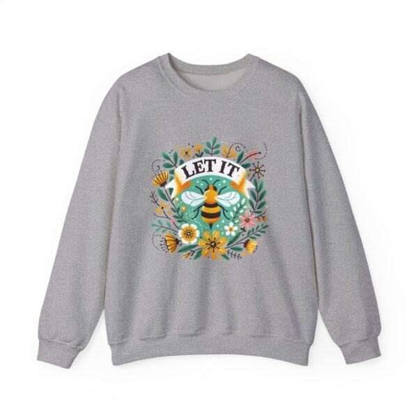 Let It Bee Floral Design - Nature-Inspired Bee and Flowers Art Unisex Heavy Blend™ Crewneck Sweatshirt