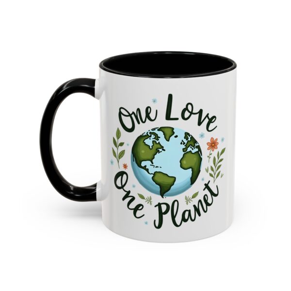 One Love One Planet Mug - Eco-Friendly Coffee Mug, Nature Lover Gift, Earth Day, Sustainable Living, Unique Tea Cup, Cute