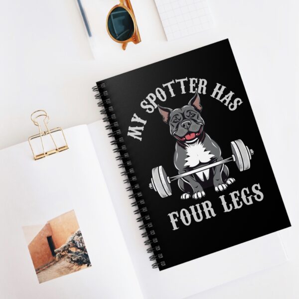 Gym Dog My Spotter Has Four Legs Pitbull Notebook – A Fun Workout Companion