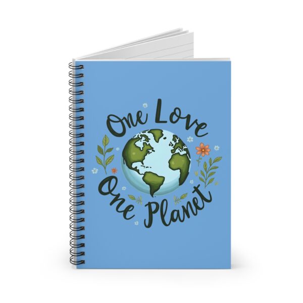 One Love One Planet Earth Notebook – Peaceful Eco Design with Flowers | Nature, Unity & Environmental Awareness Art