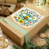 Let It Bee Floral Design - Nature-Inspired Bee and Flowers Art Kiss-Cut Stickers