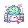 Cute Succulent Kiss-Cut Stickers for Plant Lovers - Perfect for Laptops, Journals, and Gifts