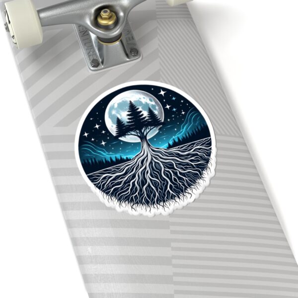 Mystic Tree Moon Kiss-Cut Stickers - Nature-Inspired Vinyl Decals for Laptops & Decor