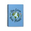 One Love One Planet Earth Notebook – Peaceful Eco Design with Flowers | Nature, Unity & Environmental Awareness Art