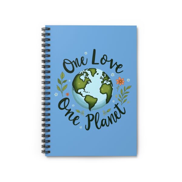 One Love One Planet Earth Notebook – Peaceful Eco Design with Flowers | Nature, Unity & Environmental Awareness Art