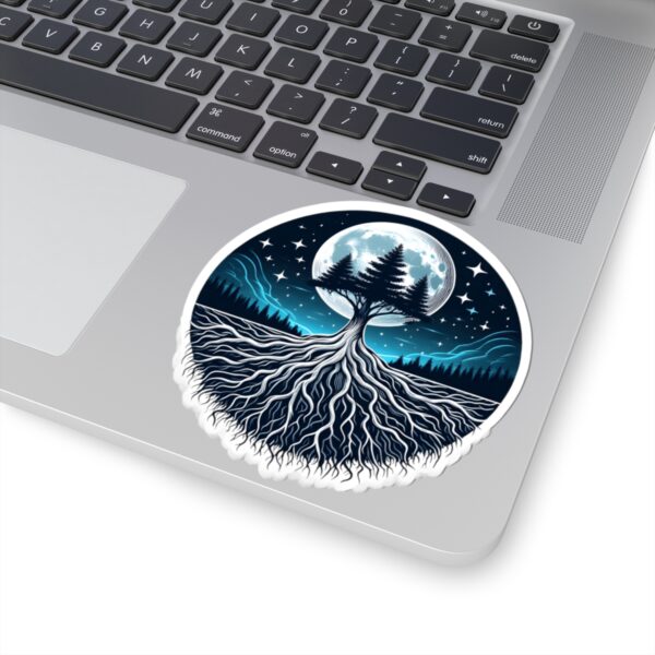 Mystic Tree Moon Kiss-Cut Stickers - Nature-Inspired Vinyl Decals for Laptops & Decor