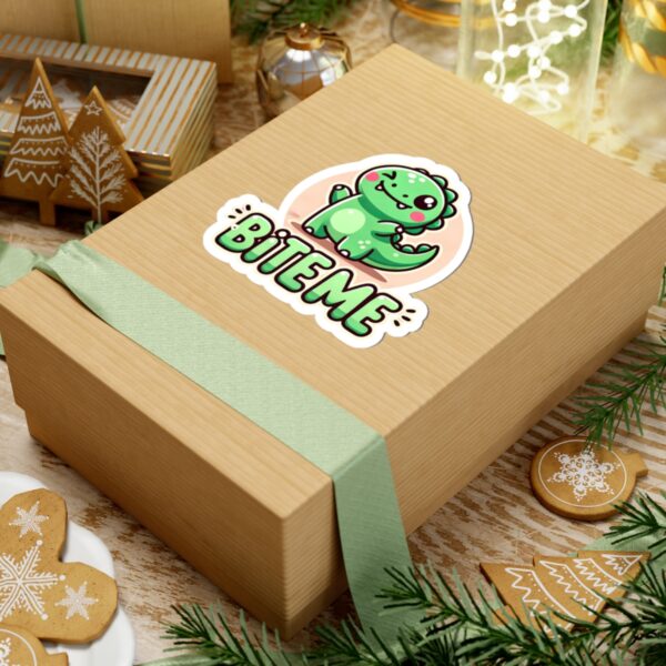Cute Dinosaur 'Bite Me' Kiss-Cut Stickers