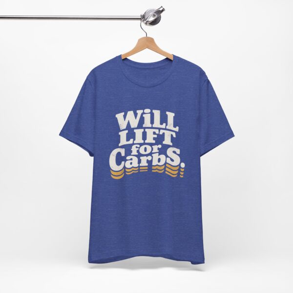 Funny Gym Shirt for Fitness Lovers – Will Lift for Carbs Tee