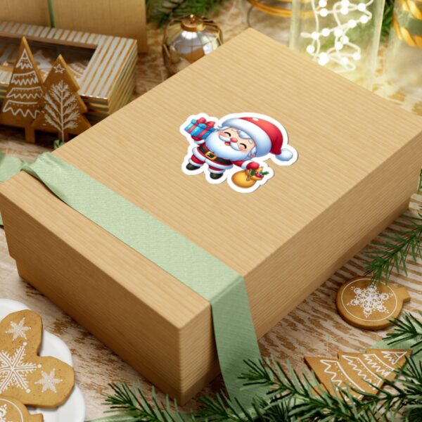 Cheerful Santa Kiss-Cut Stickers for Holiday Cheer