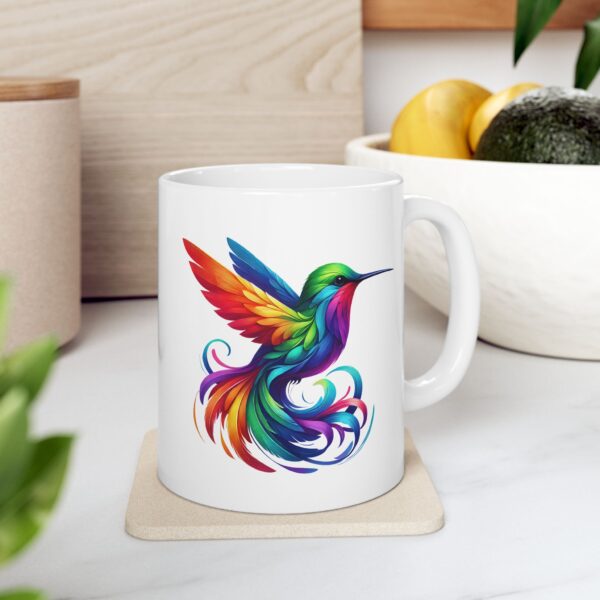 Colorful Hummingbird Ceramic Mug, Perfect for Gifts, Morning Coffee, Tea Lover, Birdwatchers, Artistic Design