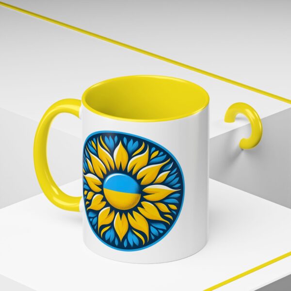 Coffee Mug, Ukraine Flag Sunflower Design, Patriotic Tea Cup, Floral Ceramic Gift, Ukrainian Pride Drinkware, 11oz, 15oz