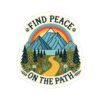Find Peace Kiss-Cut Sticker - Nature Inspired, Outdoor Vibe, Perfect for Travel and Self-Care