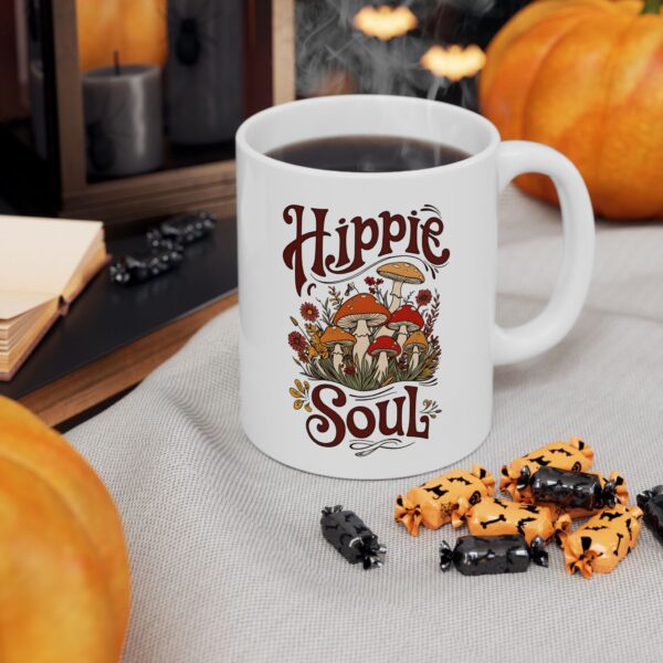 Hippie Soul Mushrooms: Psychedelic Boho Nature Ceramic Mug, (11oz, 15oz)
