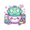 Cute Succulent Kiss-Cut Stickers for Plant Lovers - Perfect for Laptops, Journals, and Gifts