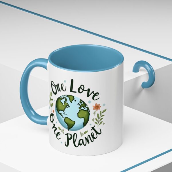 One Love One Planet Mug - Eco-Friendly Coffee Mug, Nature Lover Gift, Earth Day, Sustainable Living, Unique Tea Cup, Cute