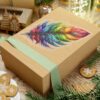 Vibrant Rainbow Feather Kiss-Cut Stickers - Artistic Laptop Decor
