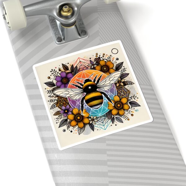 Bee-Inspired Kiss-Cut Stickers - Floral Design for Nature Lovers