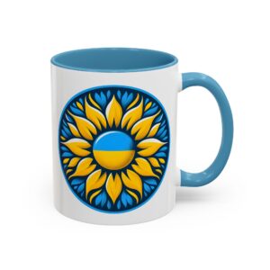 Coffee Mug, Ukraine Flag Sunflower Design, Patriotic Tea Cup, Floral Ceramic Gift, Ukrainian Pride Drinkware, 11oz, 15oz
