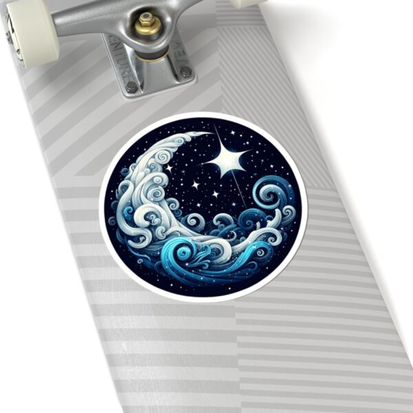 Celestial Wave Kiss-Cut Stickers | Ocean-Inspired Art for Laptop & Water Bottles