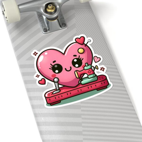 Cute Heart Sewing Machine Kiss-Cut Stickers for Crafters, Gifts & Decor
