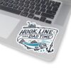 Hook Line Dad Time Stickers - Perfect for Fishing Lovers & Dads