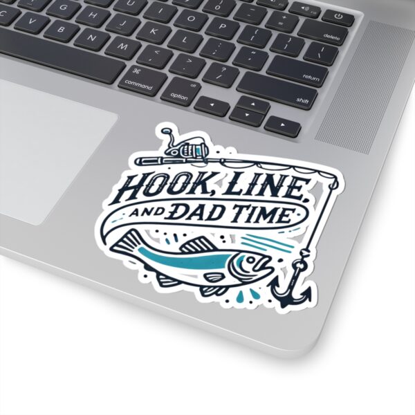 Hook Line Dad Time Stickers - Perfect for Fishing Lovers & Dads