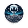Mystic Tree Moon Kiss-Cut Stickers - Nature-Inspired Vinyl Decals for Laptops & Decor