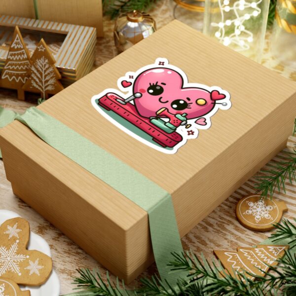 Cute Heart Sewing Machine Kiss-Cut Stickers for Crafters, Gifts & Decor