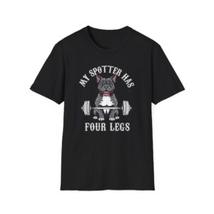 Funny Gym Shirt – "My Spotter Has Four Legs" Workout Motivation for Dog Lovers & Fitness Fans