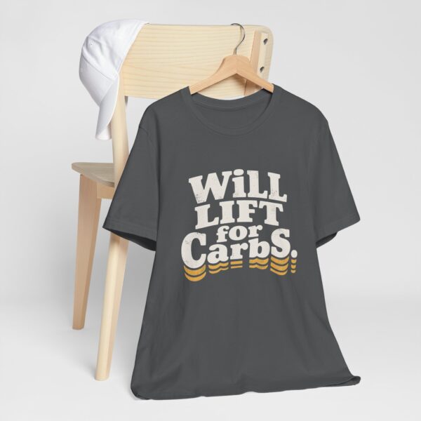Funny Gym Shirt for Fitness Lovers – Will Lift for Carbs Tee