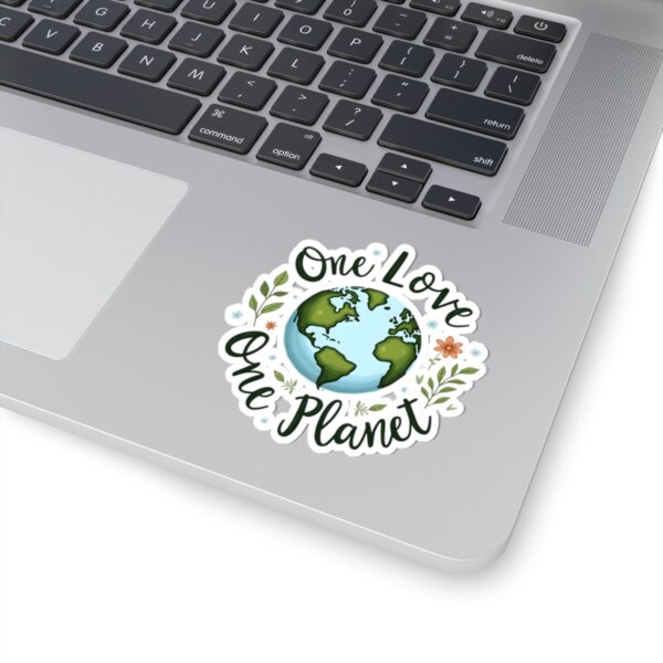 One Love One Planet Kiss-Cut Stickers - Eco-Friendly Nature Vibe Stickers for Sustainable Living