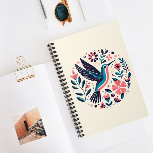 Vibrant Floral Hummingbird Notebook, Eco-friendly Journal, Perfect Gifts for Writers, Artists, and Students