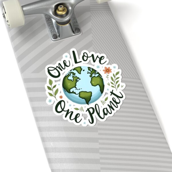 One Love One Planet Kiss-Cut Stickers - Eco-Friendly Nature Vibe Stickers for Sustainable Living