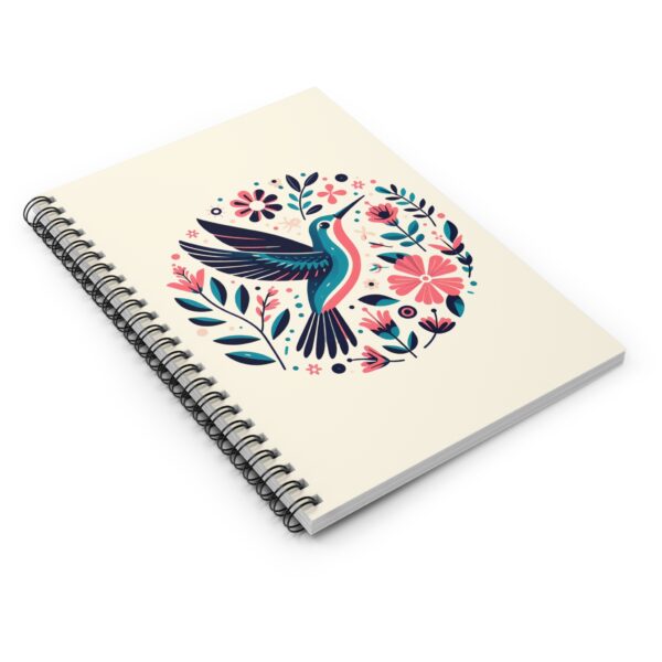 Vibrant Floral Hummingbird Notebook, Eco-friendly Journal, Perfect Gifts for Writers, Artists, and Students