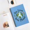 One Love One Planet Earth Notebook – Peaceful Eco Design with Flowers | Nature, Unity & Environmental Awareness Art