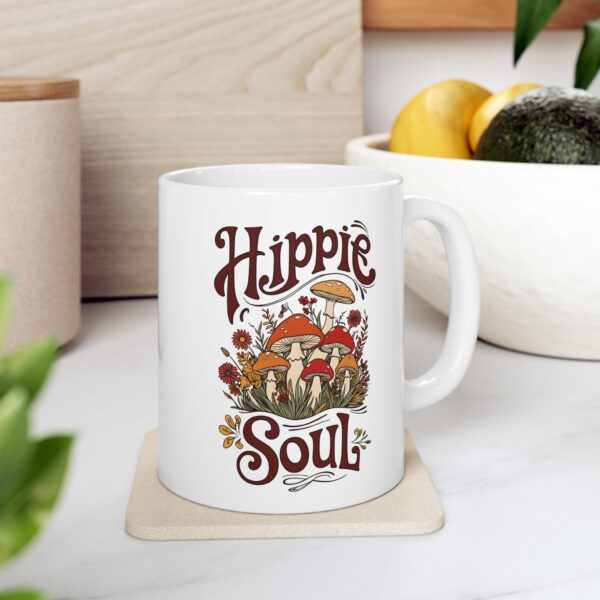 Hippie Soul Mushrooms: Psychedelic Boho Nature Ceramic Mug, (11oz, 15oz)