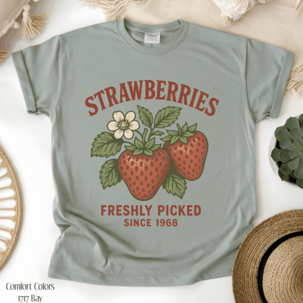 Vintage Strawberries Summer T-Shirt – Fresh Picked Charm & Timeless Style