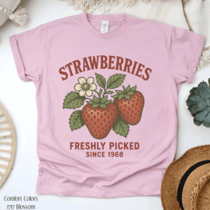 Vintage Strawberries Summer T-Shirt – Fresh Picked Charm & Timeless Style