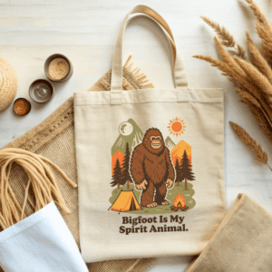 Adventure Tote Bag for Nature Lovers, Campers, Hikers, Bigfoot Fans