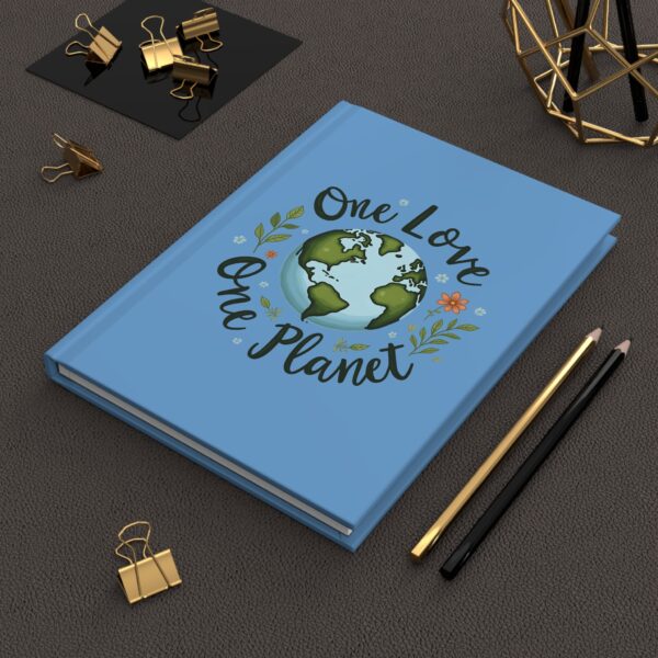 One Love One Planet Earth Hardcover Journal – Peaceful Eco Design with Flowers | Nature, Unity & Environmental Awareness Art