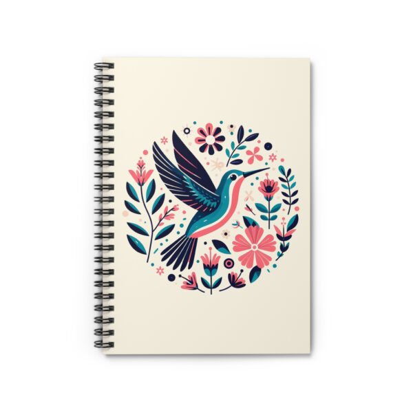 Vibrant Floral Hummingbird Notebook, Eco-friendly Journal, Perfect Gifts for Writers, Artists, and Students