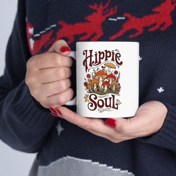 Hippie Soul Mushrooms: Psychedelic Boho Nature Ceramic Mug, (11oz, 15oz)